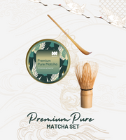 Premium Pure Matcha & Bamboo Matcha Whisk & Bamboo Matcha Spoon Set