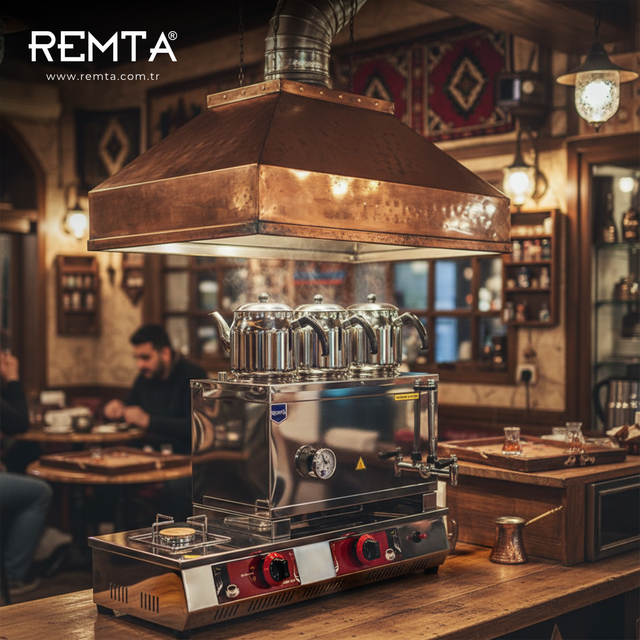 Remta 55 Model 3 Demlikli Gazlı (CE) + Elektrikli Çay Ocağı 34 lt