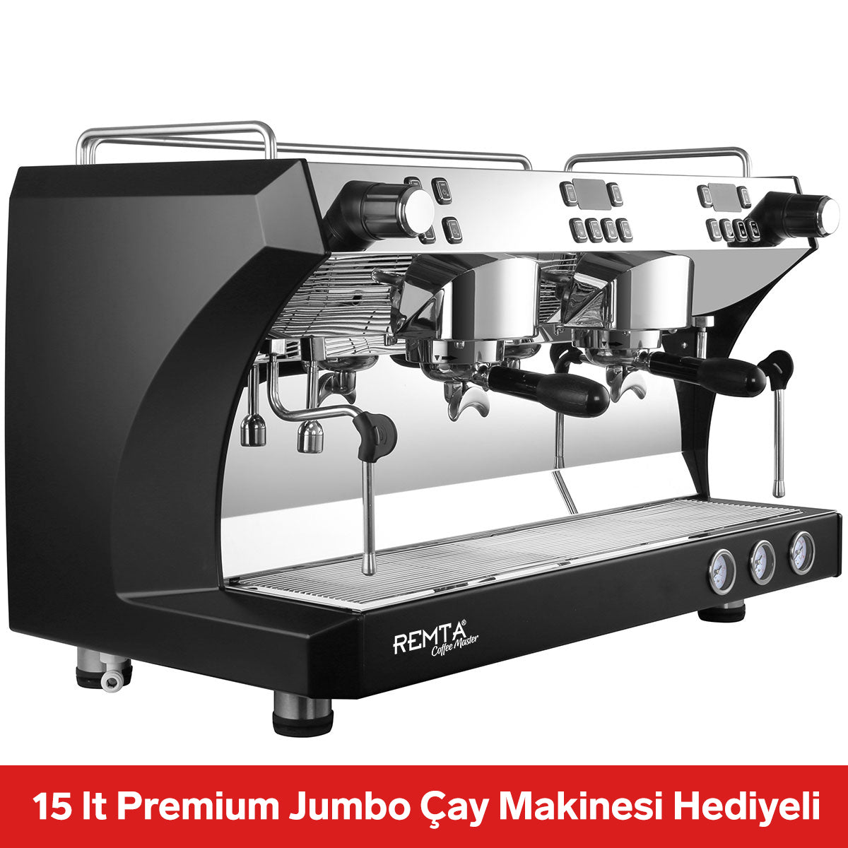 Remta 3'lü Set - Coffee Master Profesyonel Otomatik Espresso Kahve Makinesi + Premium Jumbo Çay Makinesi + Cunil Kahve Öğütücü - CRM3120C