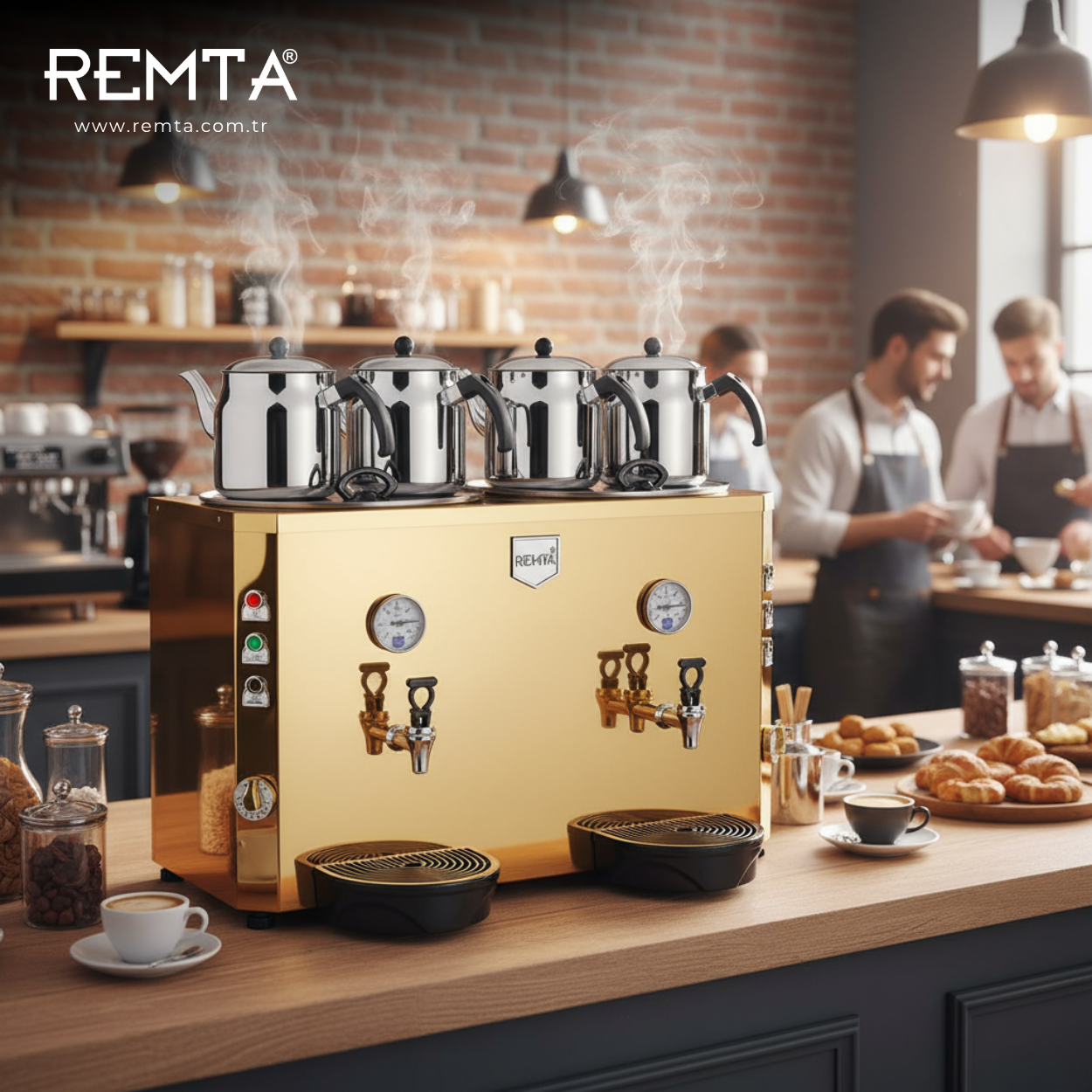 Remta 4 Demlikli 46 lt Jumbo Çay Makinesi