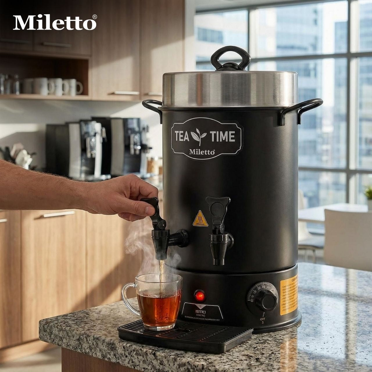 Miletto 80 Bardak Black Çay Makinesi 8,5 lt - MR22S