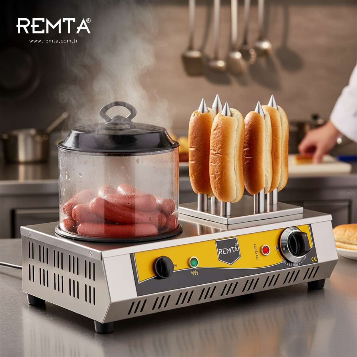 Remta 4 Kazıklı Hot Dog Makinesi