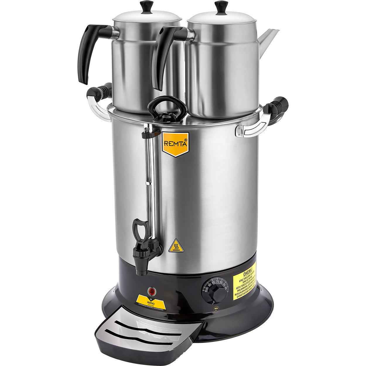 Remta Platin Model Çift Demlikli Çay Makinesi 17 lt (Demlik Dahil)