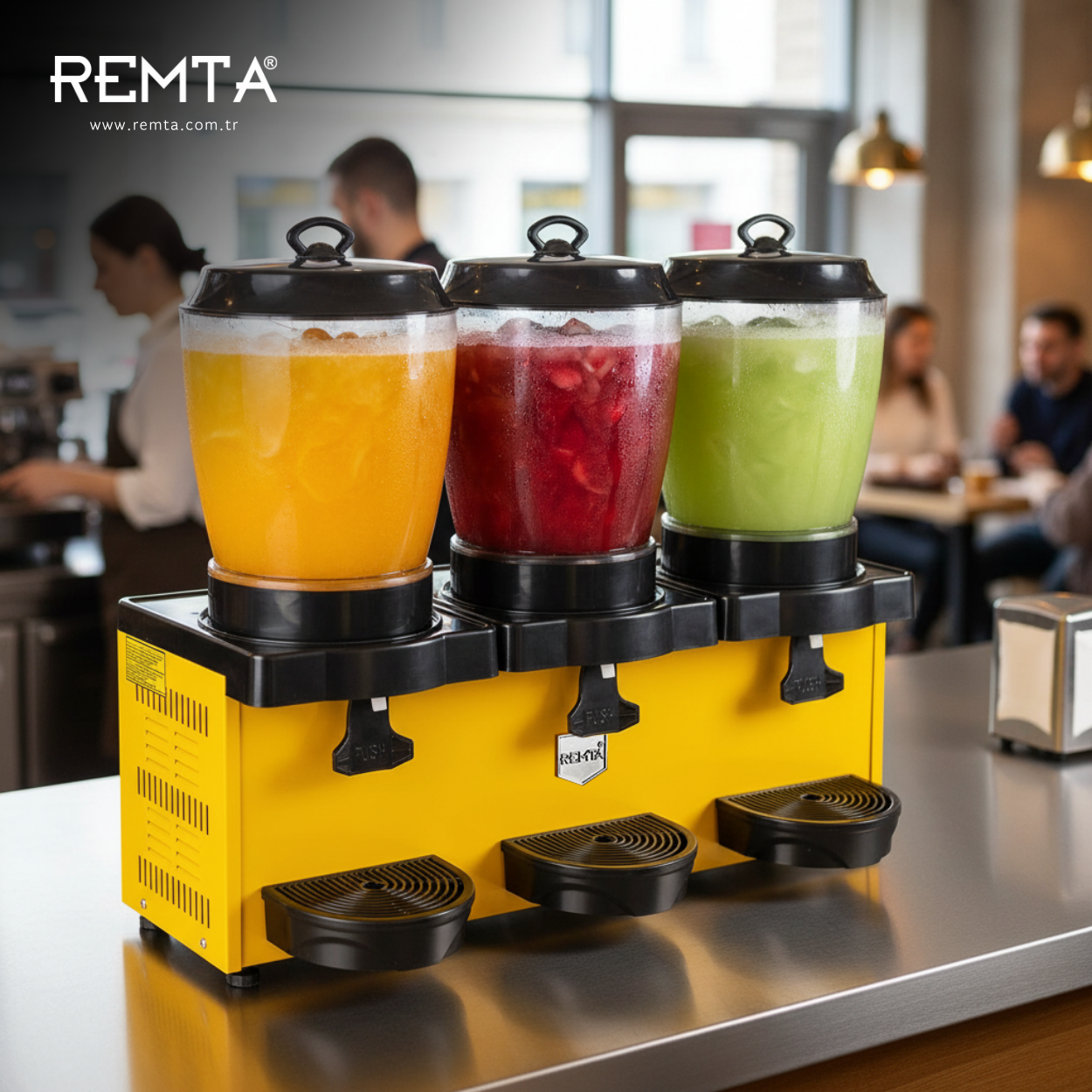 Remta Royal Mini Üçlü Şerbet ve Ayran Soğutucu 11+11+11 lt - ST38