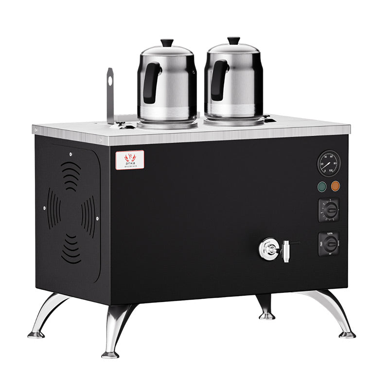 Anka Pro Full Otomatik 2 Demlikli Çay Kazanı, 20 L, Elektrikli, Siyah