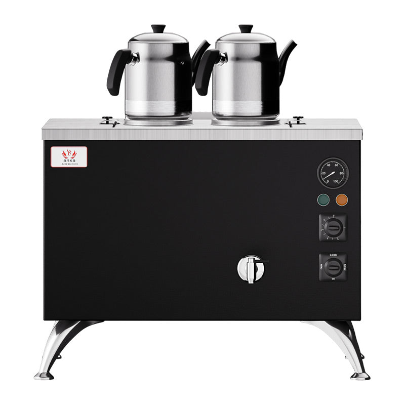Anka Pro Full Otomatik 2 Demlikli Çay Kazanı, 20 L, Elektrikli, Siyah