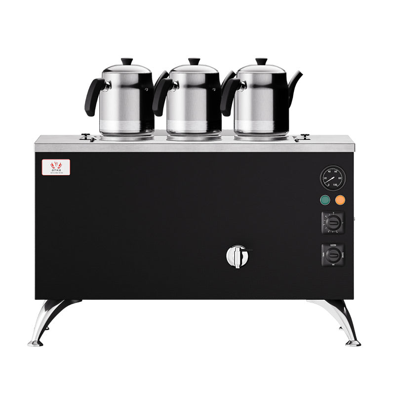 Anka Pro Full Otomatik 3 Demlikli Çay Kazanı, 30 L, Elektrikli, Siyah