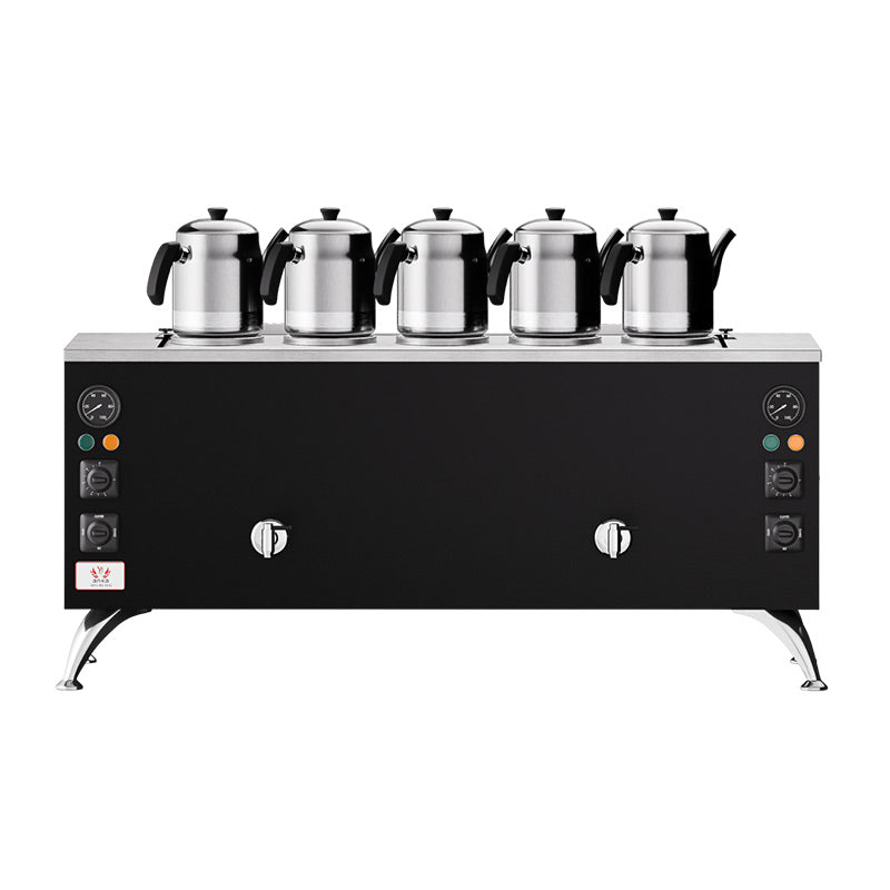 Anka Pro Full Otomatik 5 Demlikli Çay Kazanı, 50 L, Elektrikli, Siyah