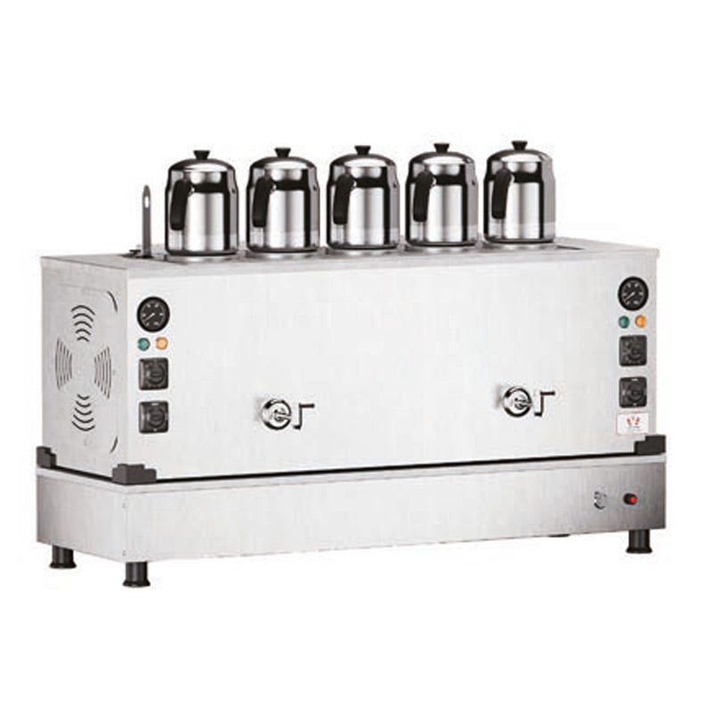 Anka Pro Kompakt Full Otomatik 5 Demlikli Çay Kazanı, 50 L, Elektrikli+Gazlı, Inox