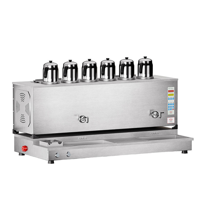 Anka Pro Plus Otomatik 6 Demlikli Çay Kazanı, 60 L, Elektrikli+Gazlı, Inox