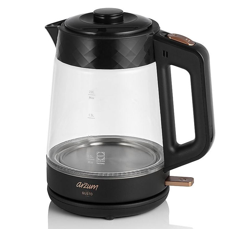 Arzum AR3101 Gusto Cam Çay Makinesi, Siyah