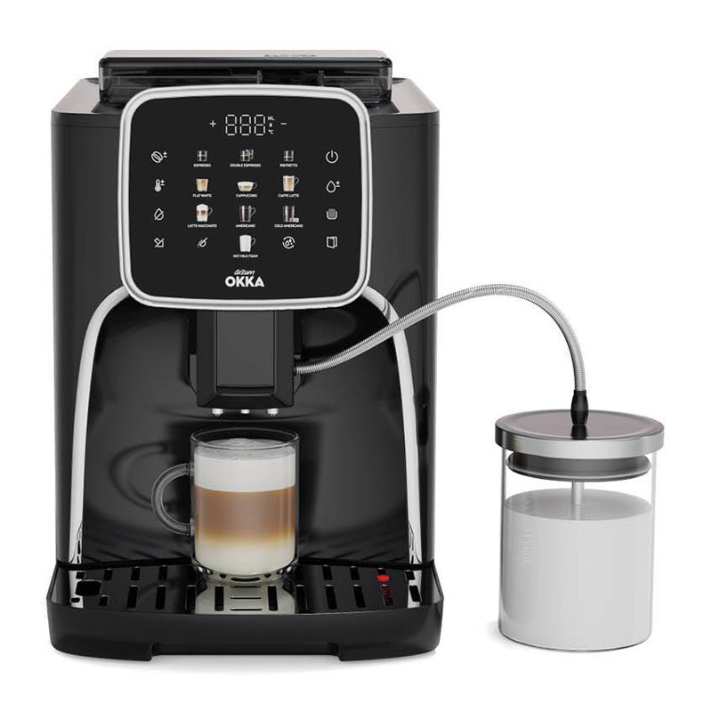 Arzum Okka Espresso Pro M Tam Otomatik Espresso Kahve Makinesi, Siyah Krom