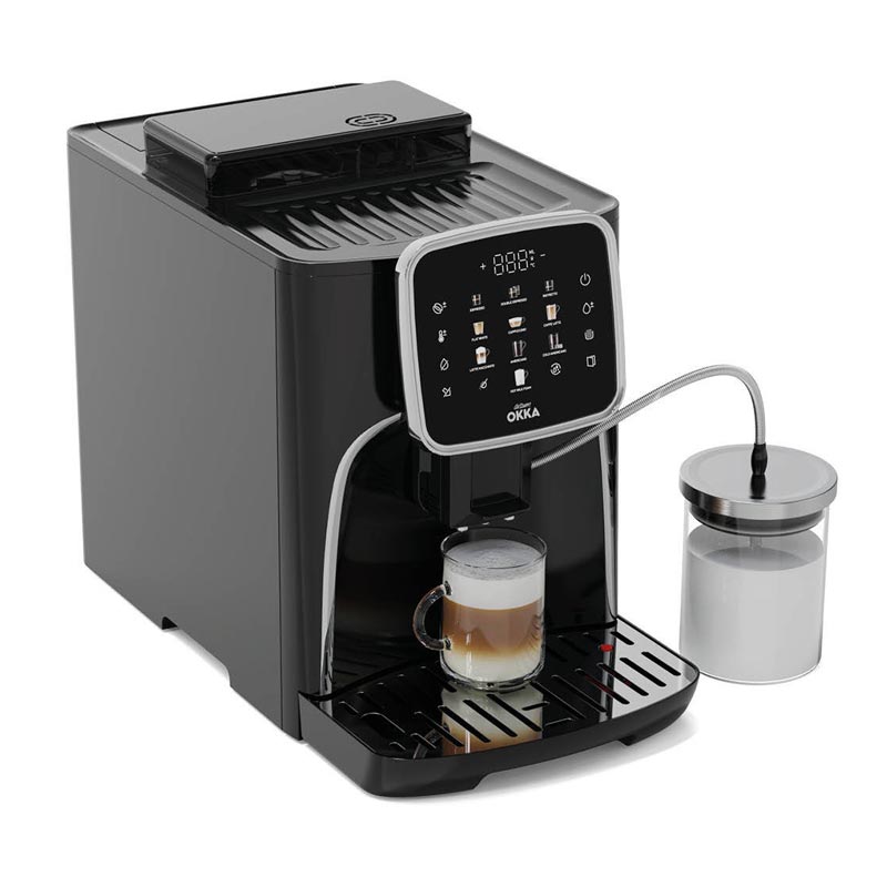 Arzum Okka Espresso Pro M Tam Otomatik Espresso Kahve Makinesi, Siyah Krom