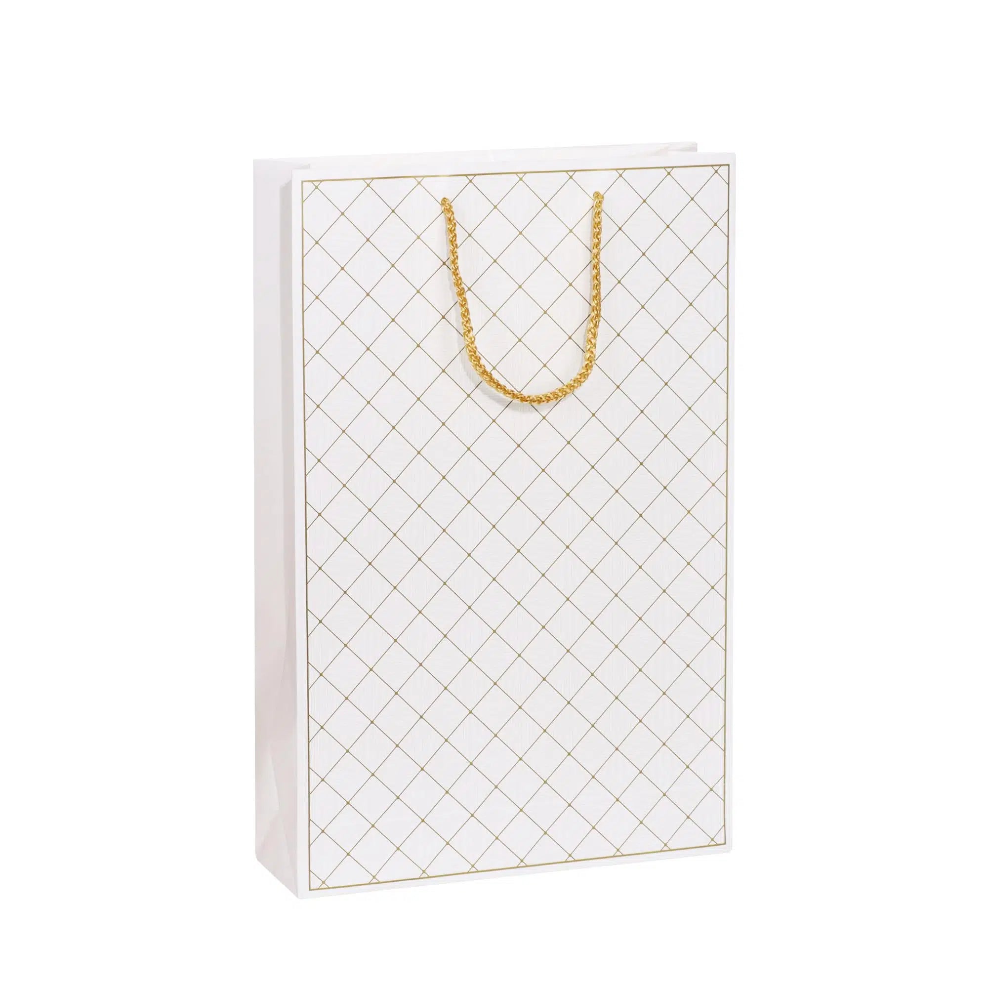 Askılı Dilim Desenli Yüksek Çikolata Kutusu Çantası Beyaz 750 gr - 5 Adet