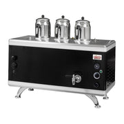 Ateşe Gold Compact Analog Çay Kazanı, 3 Demlikli, Gaz+Elektrikli, Statik Boyalı Siyah