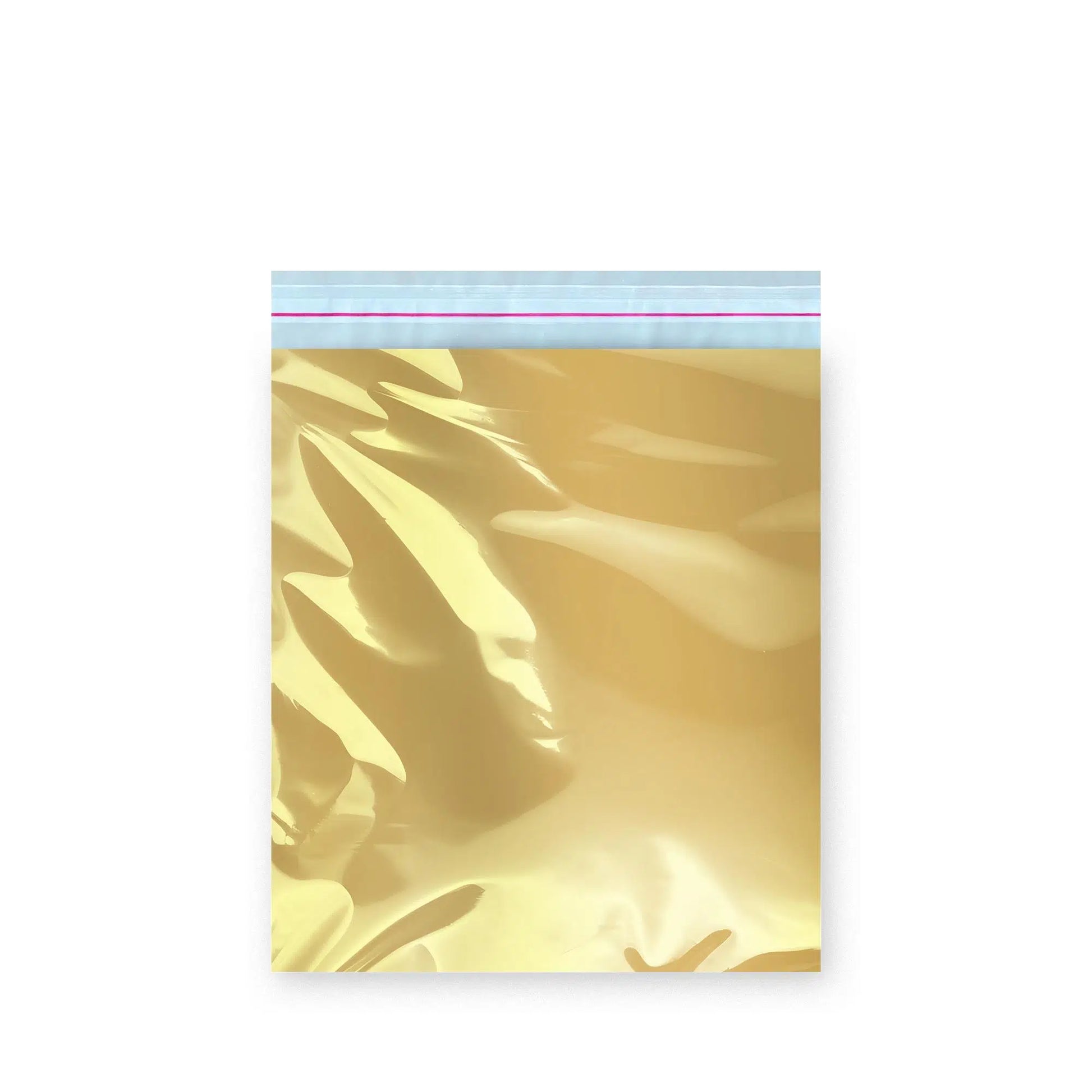 Bantlı Metalize Hediye Paketi Gold 17x25 cm - 100 Adet