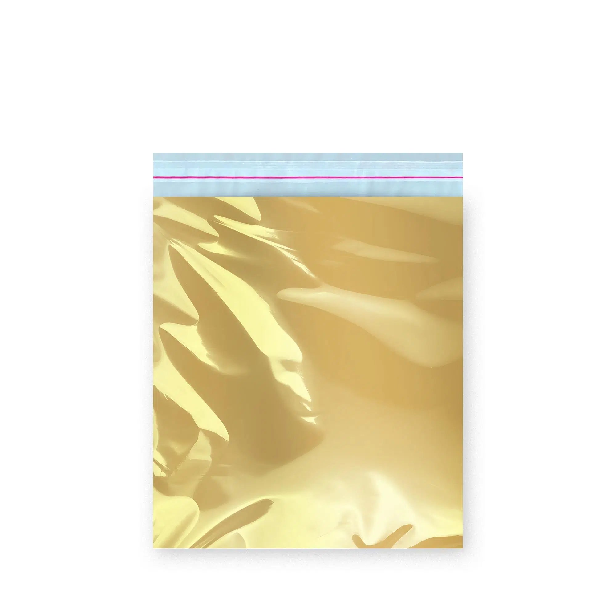 Bantlı Metalize Hediye Paketi Gold 17x25 cm - 100 Adet