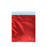 Bantlı Metalize Hediye Paketi Kırmızı 17x25 cm - 100 Adet