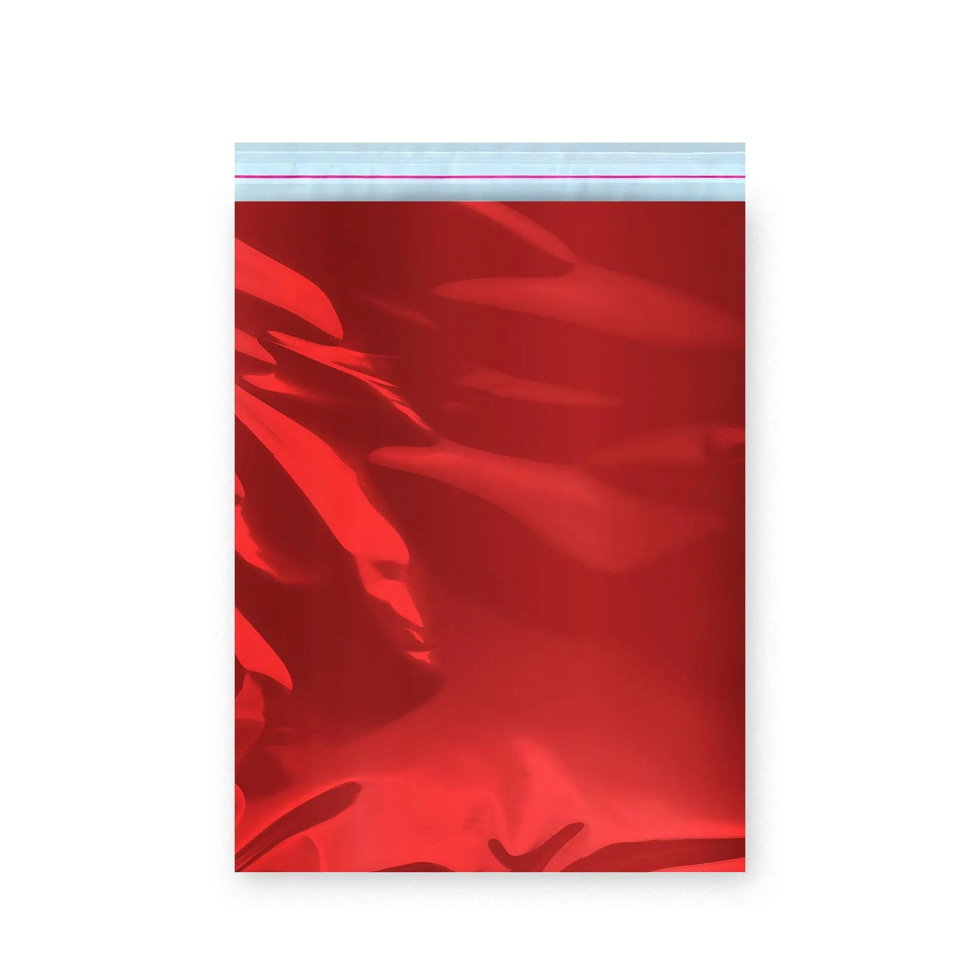 Bantlı Metalize Hediye Paketi Kırmızı 30x35 cm - 100 Adet