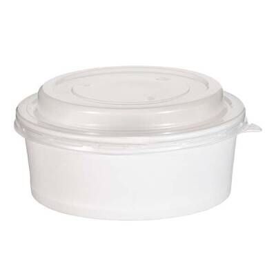 Beyaz Karton Salata Kasesi 500 ve 750cc Kapak Sıcağa Dayanıklı