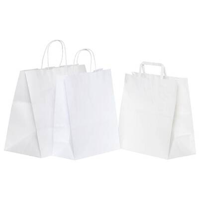 Beyaz Kraft Çanta Mini Boy 19x8x24 cm