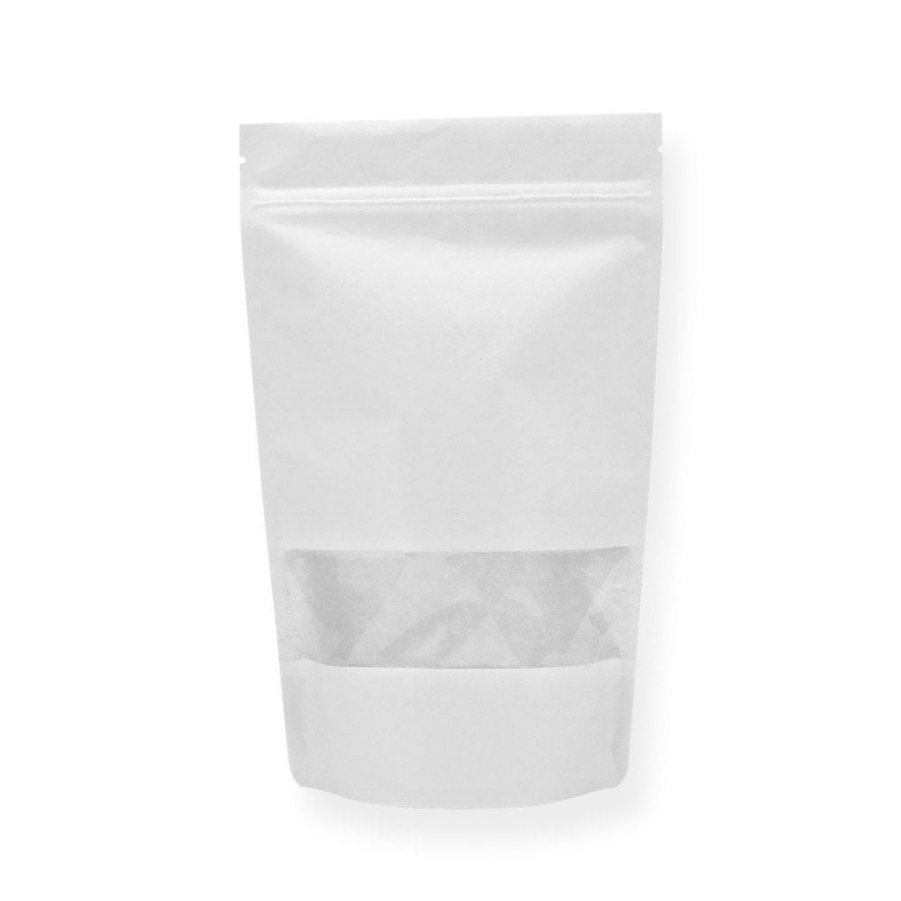 Beyaz Kraft Pencereli Kilitli Doypack 20x30cm