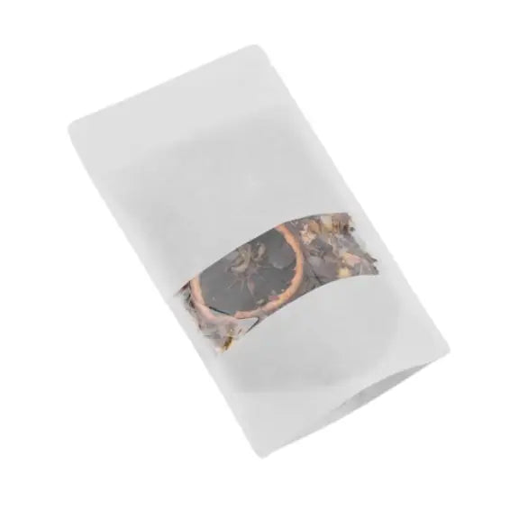 Beyaz Kraft Pencereli Kilitli Doypack, 18 x 29 + 9 CM