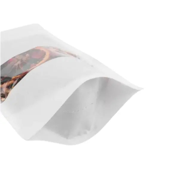 Beyaz Kraft Pencereli Kilitli Doypack, 18 x 29 + 9 CM