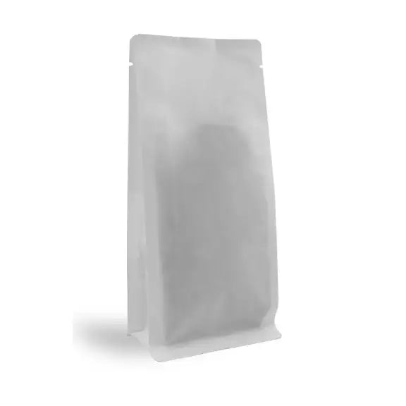 Beyaz Kraft Pencereli Flat Bottom Torba, 10 x 23 + 8 CM