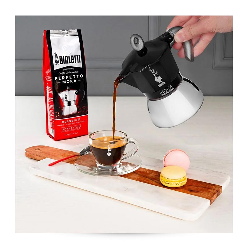 Bialetti İndüksiyon Moka Pot, 2 Cup, Siyah