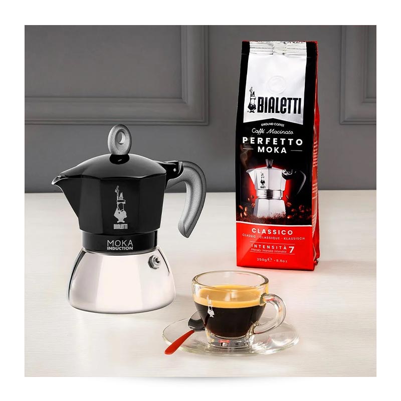 Bialetti İndüksiyon Moka Pot, 2 Cup, Siyah