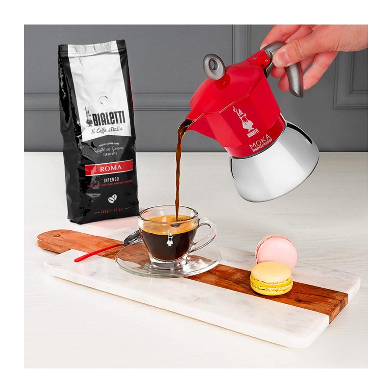 Bialetti İndüksiyon Moka Pot, 4 Cup, Kırmızı