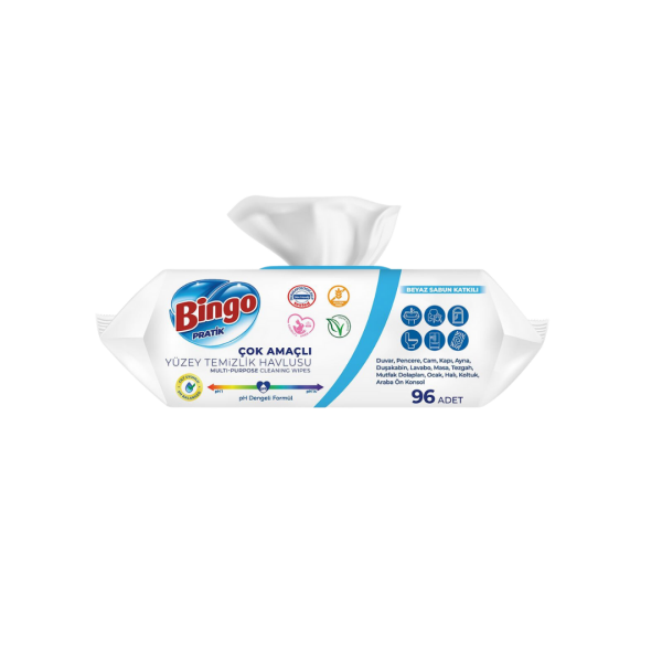 Bingo Beyaz Sabun 96'lı Paket Yüzey Havlusu