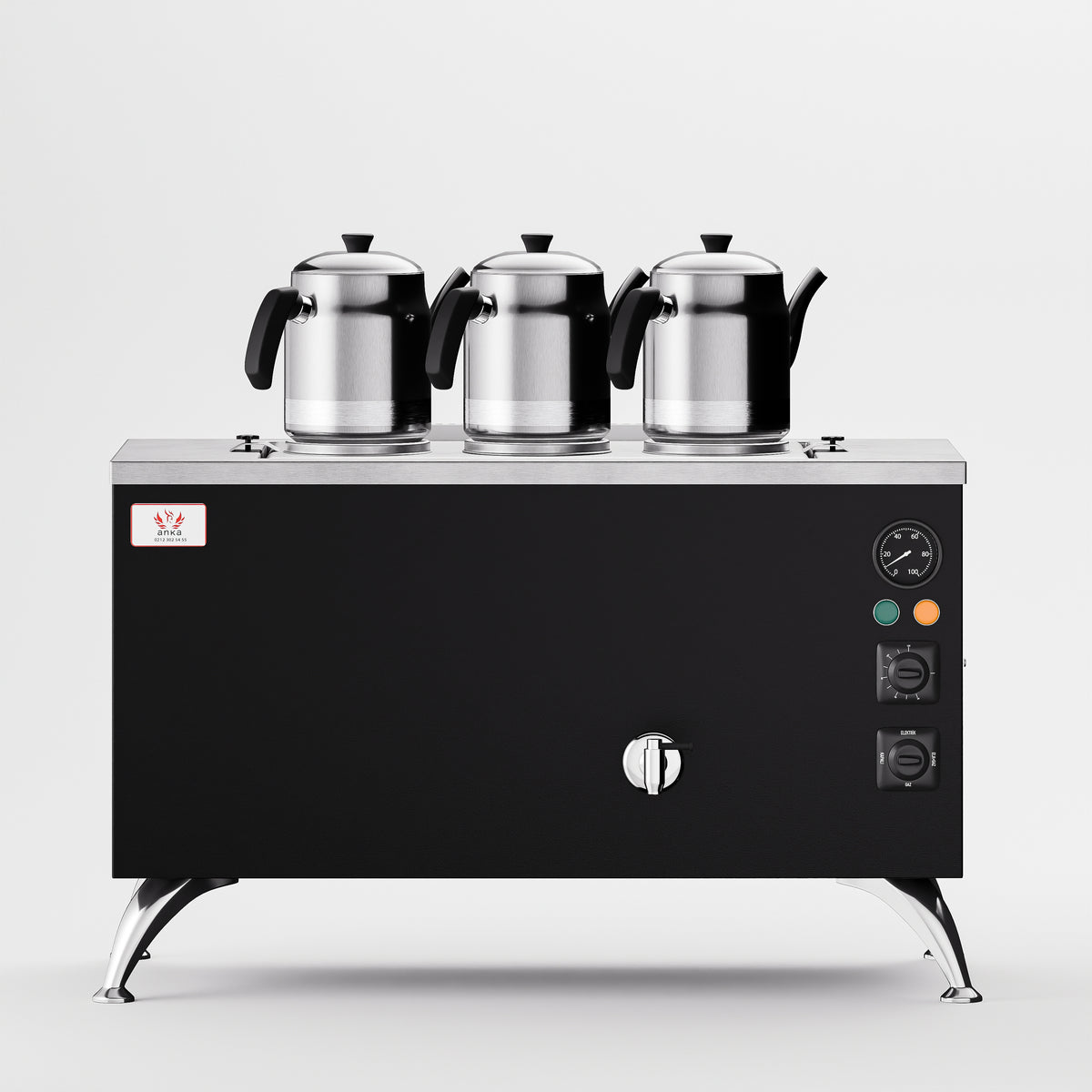Black Pro Compact Elektrikli Çay Makinesi 30 LT 3 Demlik ön görünüm