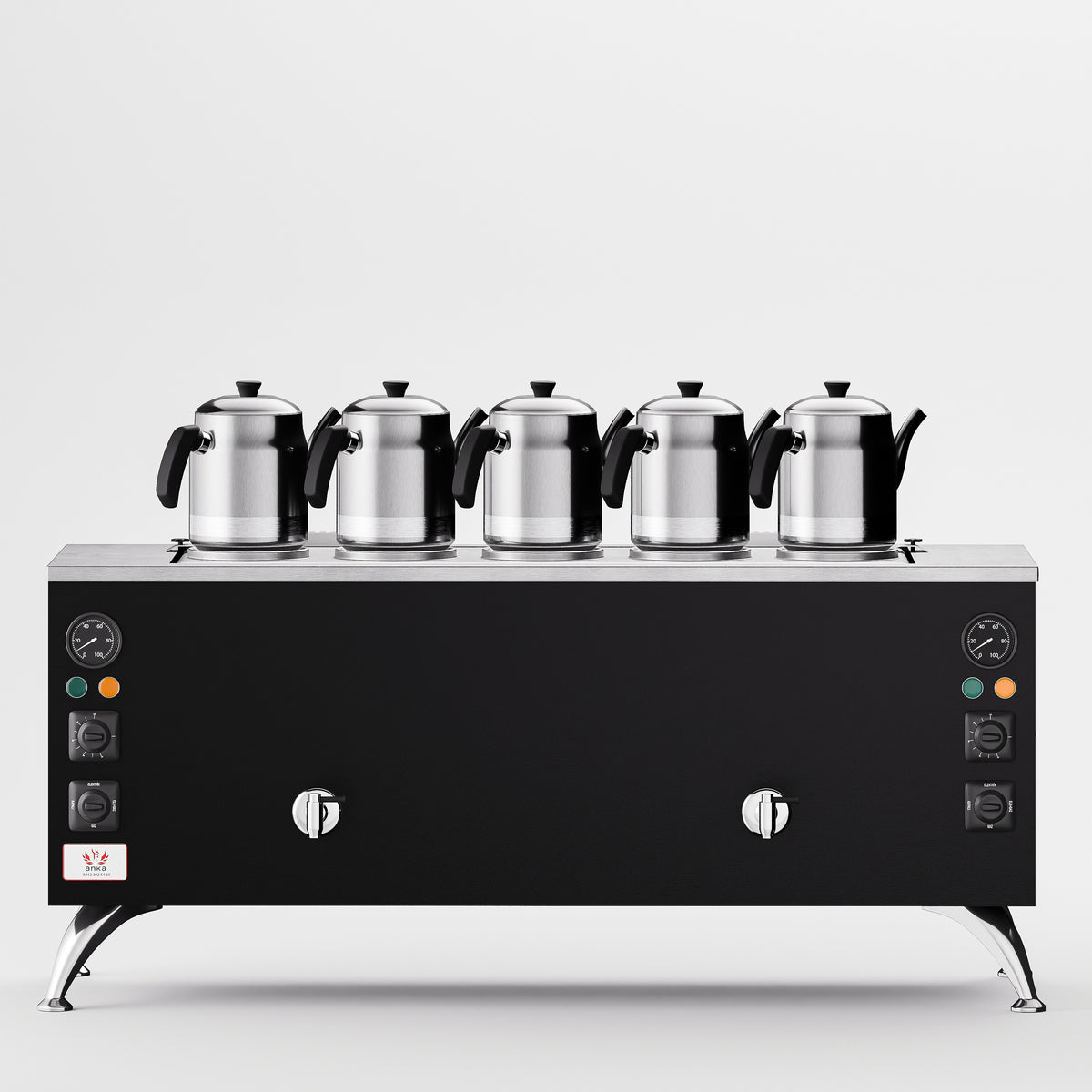 Black Pro Compact Elektrikli Çay Makinesi 50 LT 5 Demlik ön görünüm