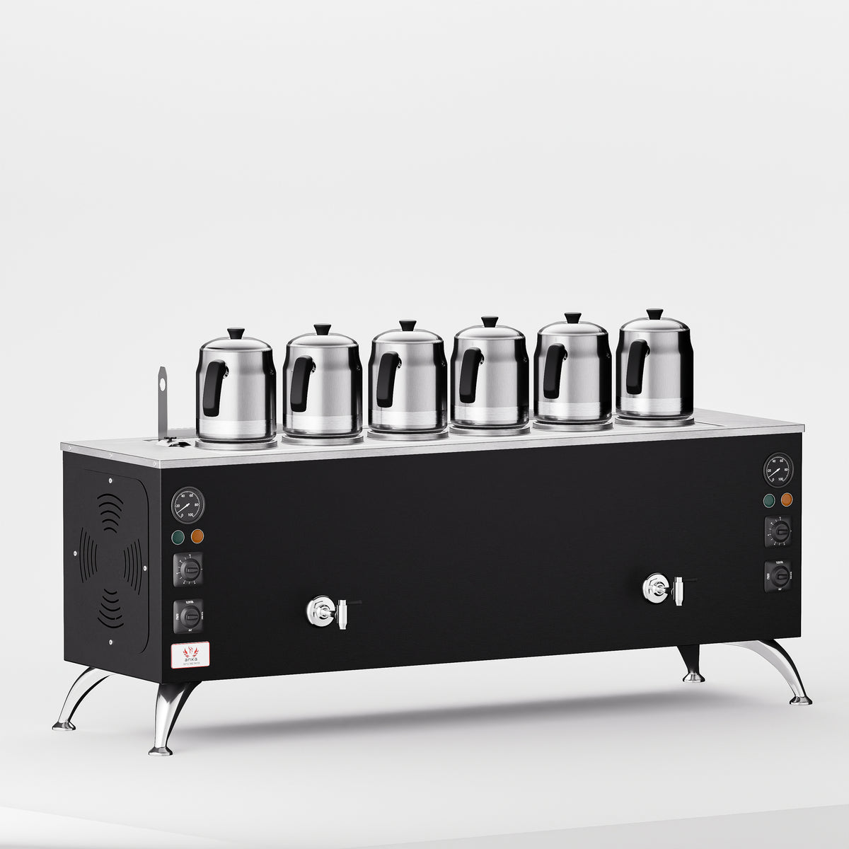 Black Pro Compact Elektrikli Çay Makinesi 60 LT 6 Demlik yan görünüm