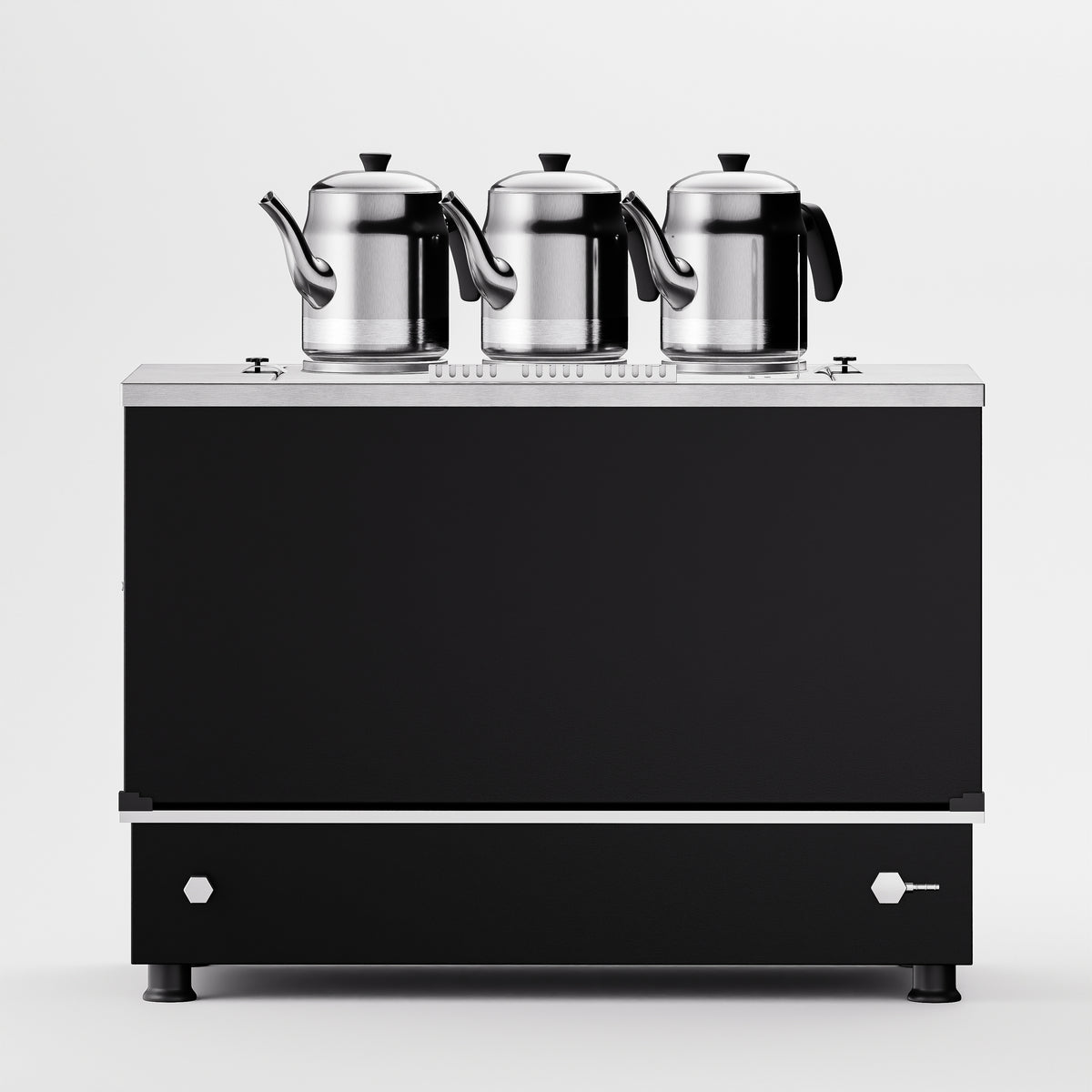 Black Pro Compact Hibrit Çay Makinesi 30 LT 3 Demlik arka görünüm