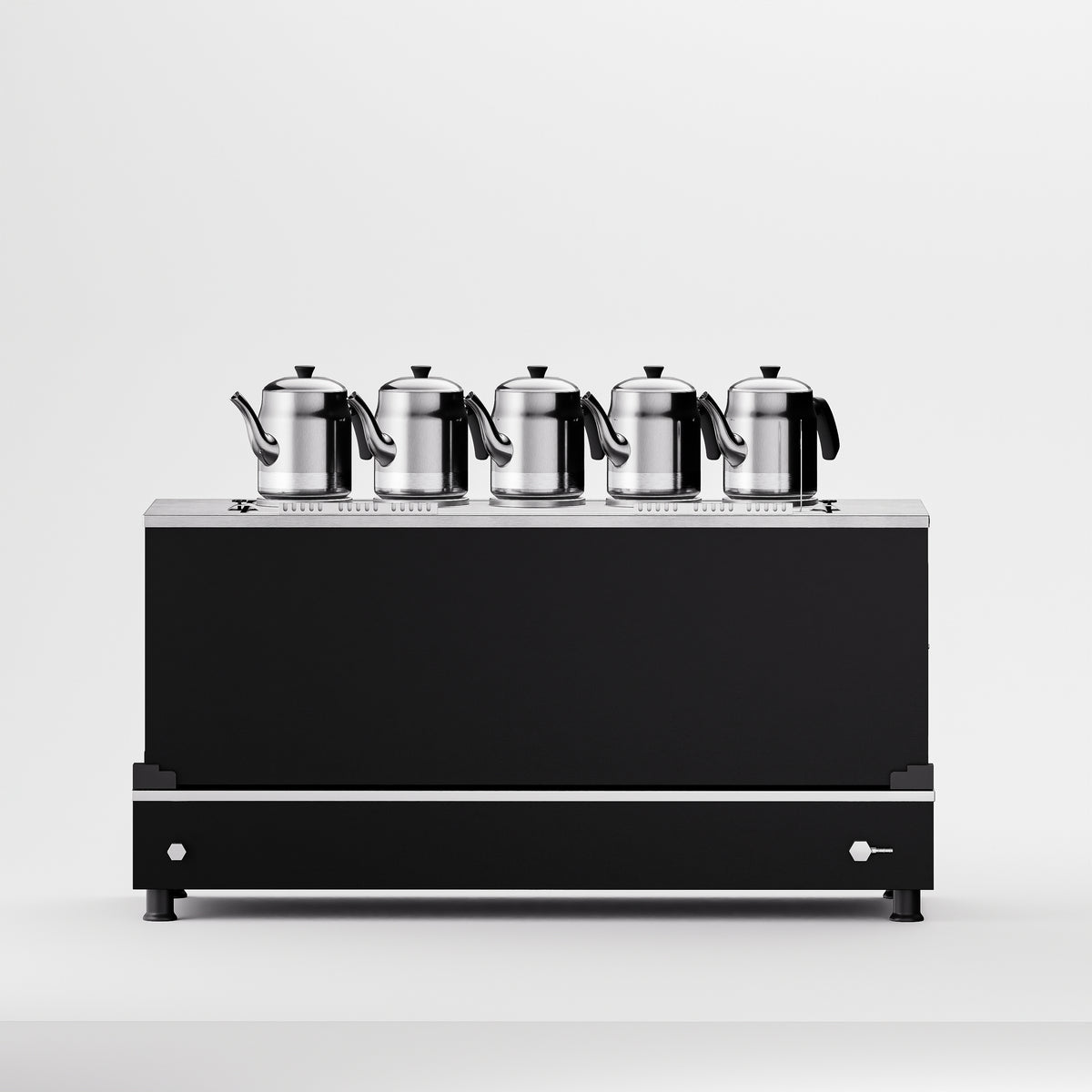 Black Pro Compact Hibrit Çay Makinesi 50 LT 5 Demlik arka görünüm