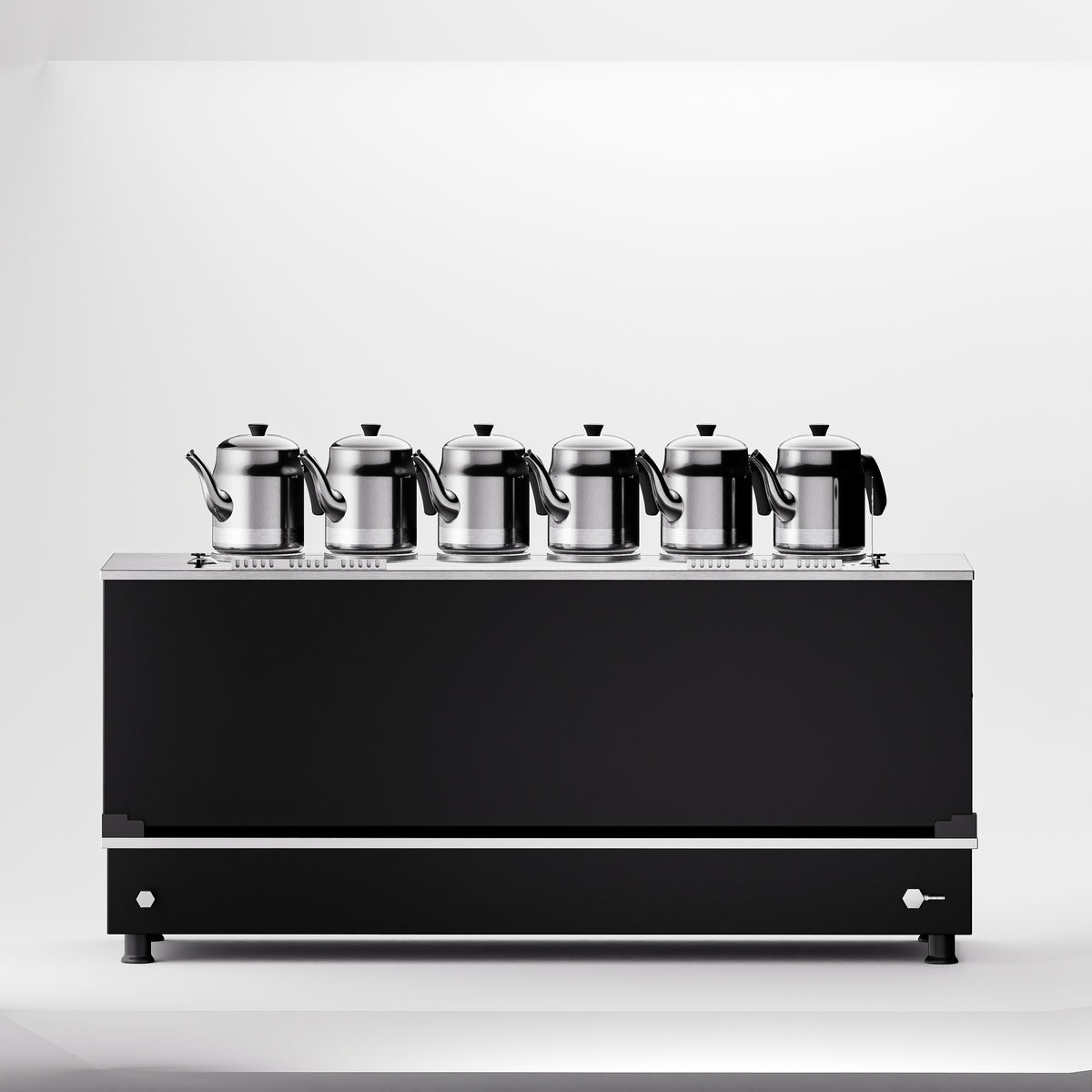 Black Pro Compact Hibrit Çay Makinesi 60 LT 6 Demlik arka görünüm