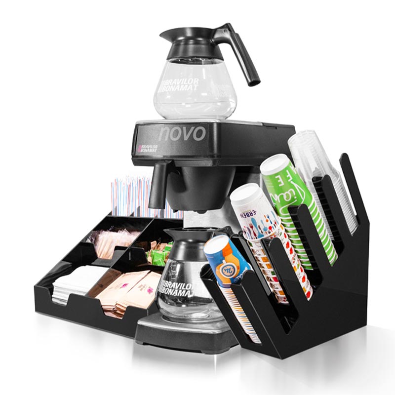 Bravilor Bonamat Novo Filtre Kahve Makinesi + Bardaklık Standı + Peçete ve Karıştırıcı Standı