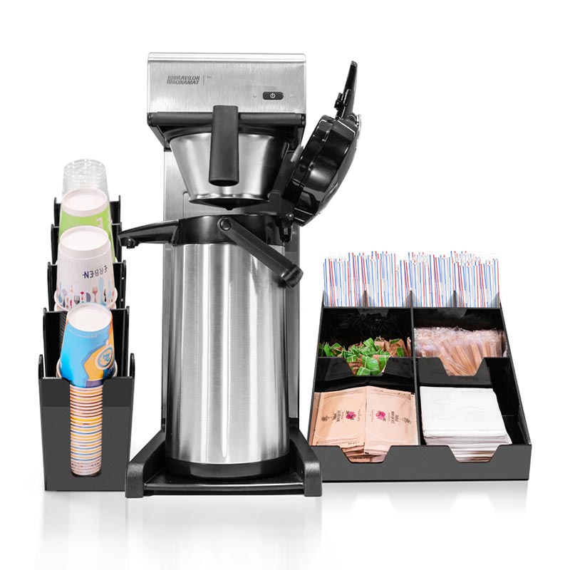 Bravilor Bonamat TH Filtre Kahve Makinesi + Airpot Furento Termos + Bardaklık Standı + Peçete ve Karıştırıcı Standı