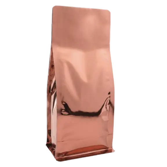 Parlak Bronz Metalize Flat Bottom Torba