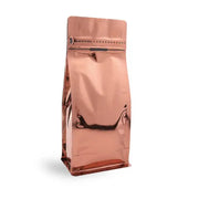 Pocket Kilitli Parlak Bronz Metalize Flat Bottom Torba