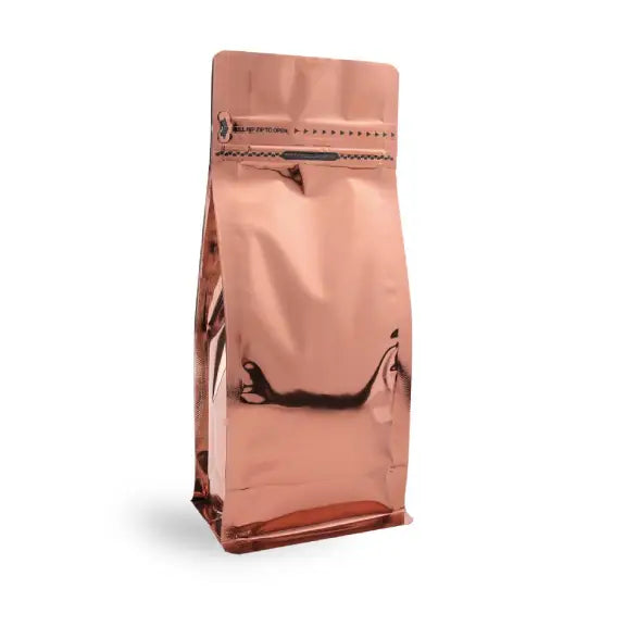 Pocket Kilitli Parlak Bronz Metalize Flat Bottom Torba