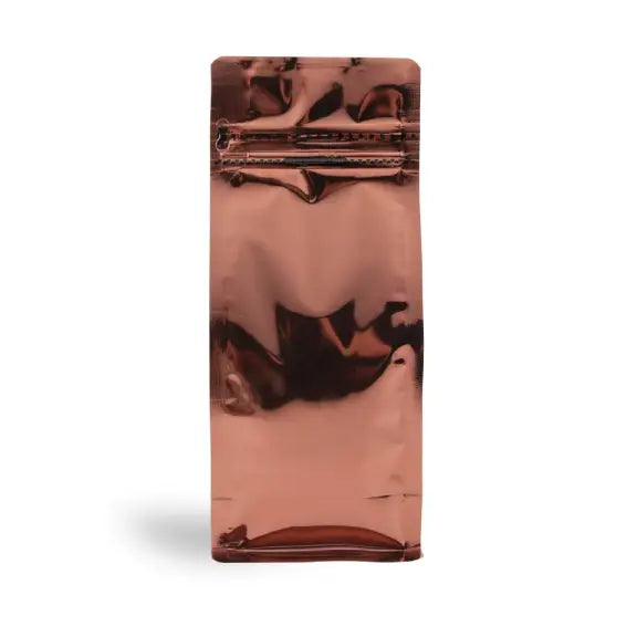 Pocket Kilitli Parlak Bronz Metalize Flat Bottom Torba