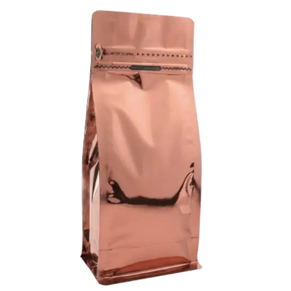Parlak Bronz Metalize Flat Bottom Torba