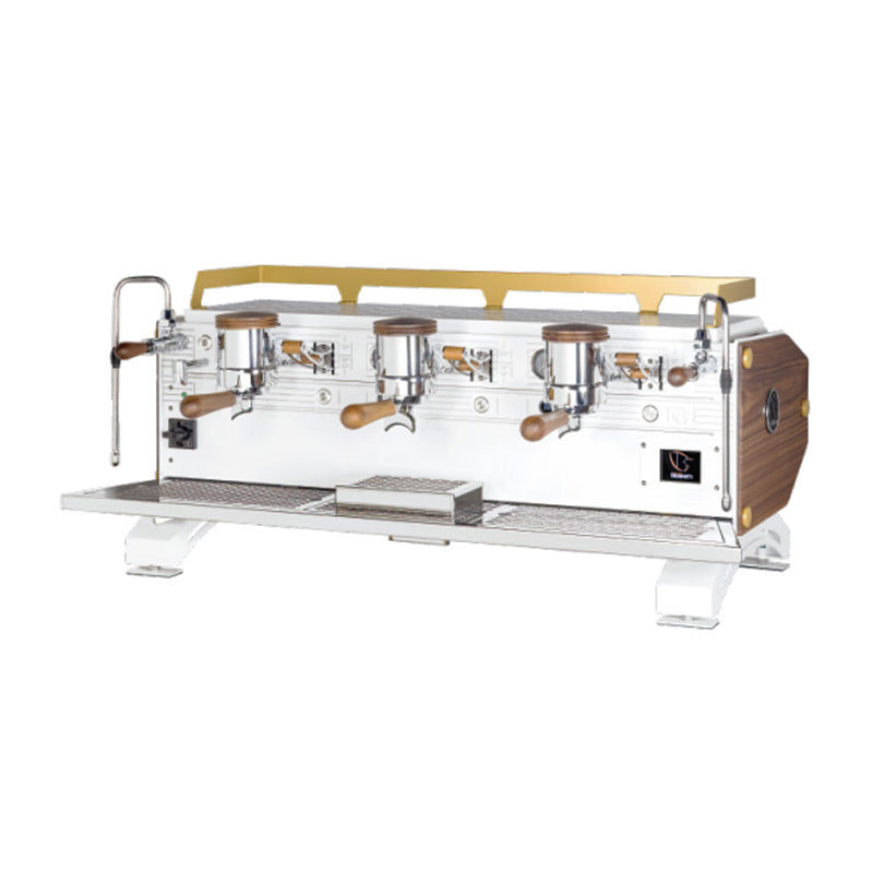 Brugnetti Aurora Multi Boiler Tam Otomatik Espresso Kahve Makinesi, 2 Gruplu, Beyaz-Ahşap