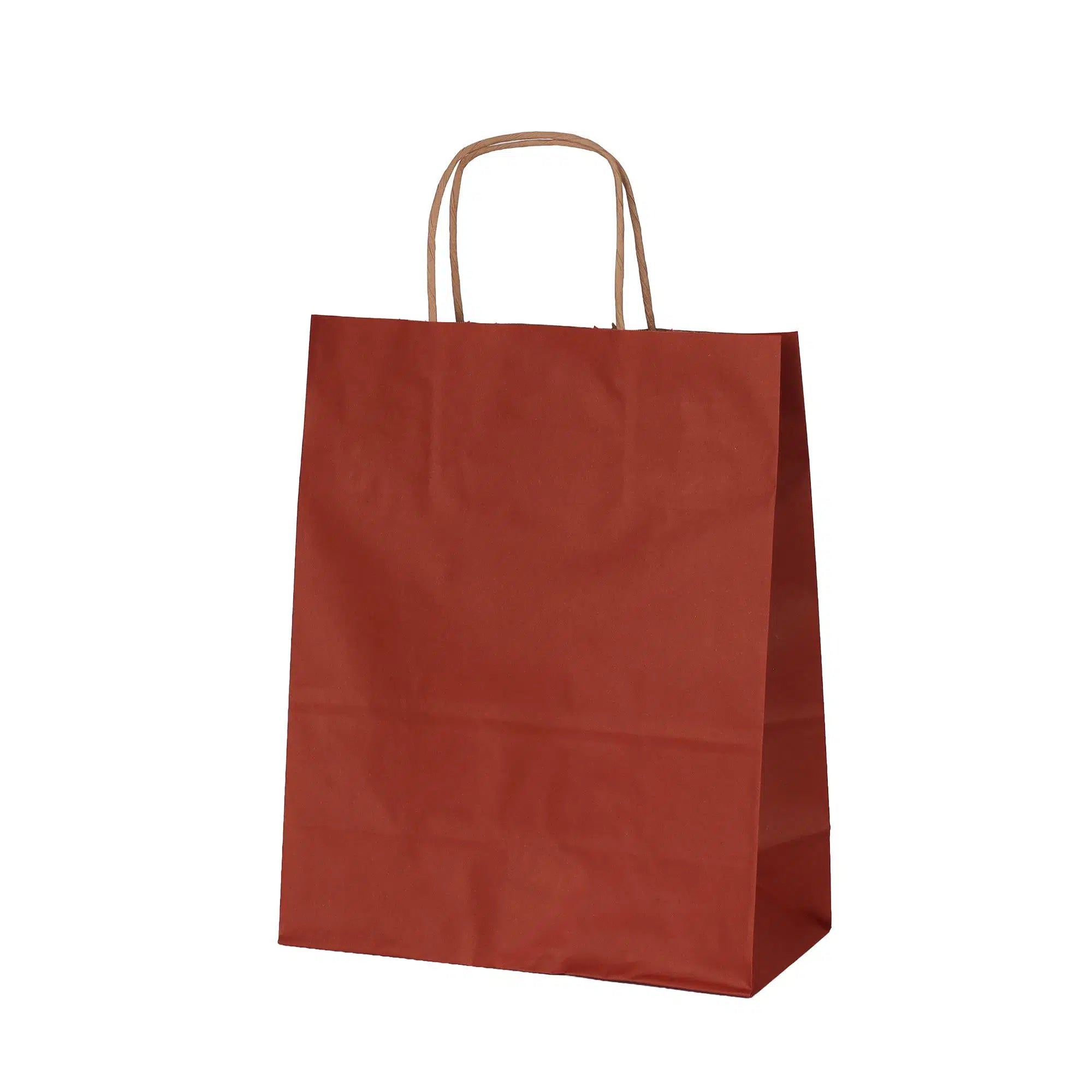 Burgu Saplı Kahverengi Kağıt Çanta 25x12x31 cm - 25 Adet