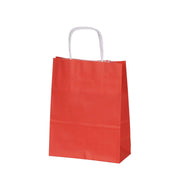 Burgu Saplı Kırmızı Kağıt Çanta 19x8x24 cm - 25 Adet