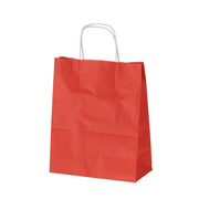 Burgu Saplı Kırmızı Kağıt Çanta 25x12x31 cm - 25 Adet